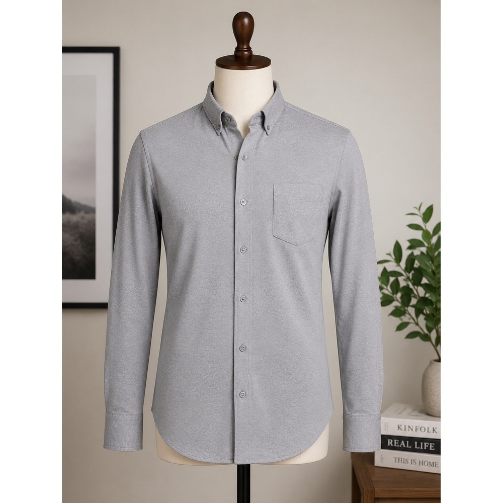 100% Cotton Nordstrom Trim Fit Gray Oxford Button-Up XL Modern Minimalist Style